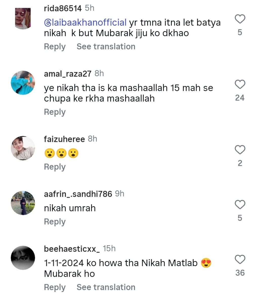 Laiba Khan’s Nikah Timeline Raises Questions