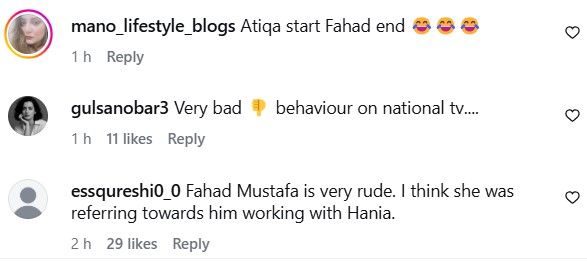 Fahad Mustafa’s Mocking Jibe At Atiqa Odho