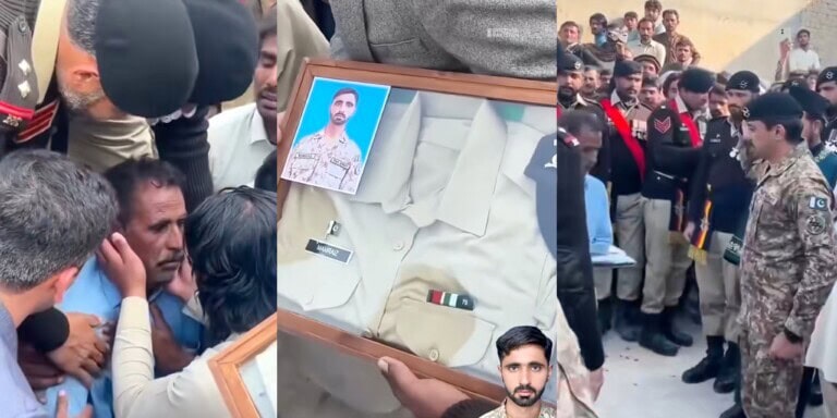 Heartbreaking Moment as Army Martyr’s Father Faints Receiving Son’s Belongings