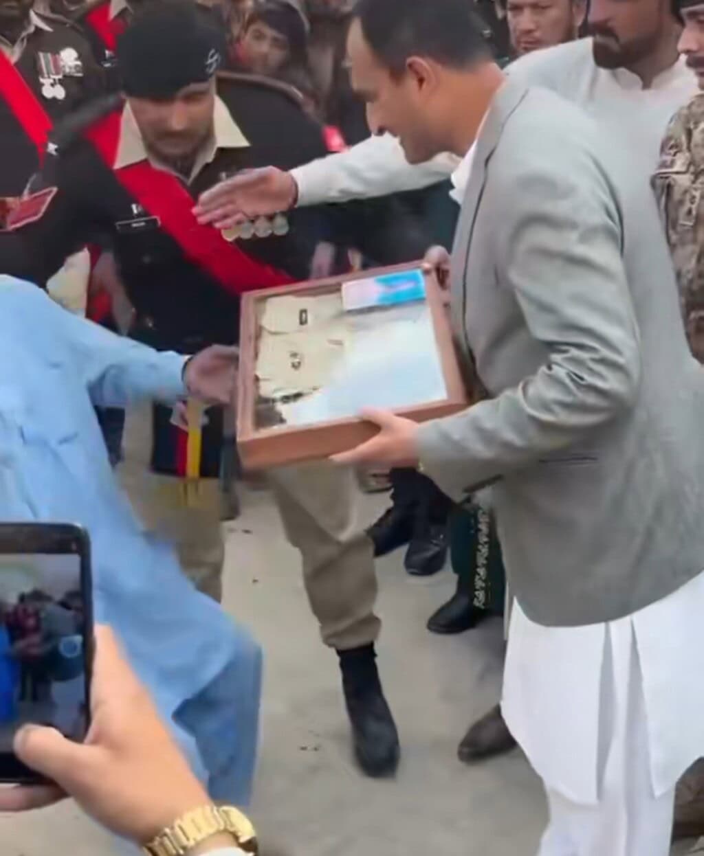 Heartbreaking Moment as Army Martyr’s Father Faints Receiving Son’s Belongings