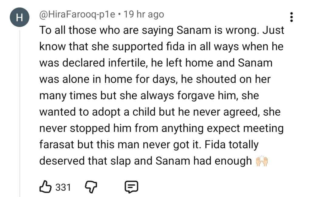 Sharpasand Episode 37 – Viewers React to Sanam Slapping Fida