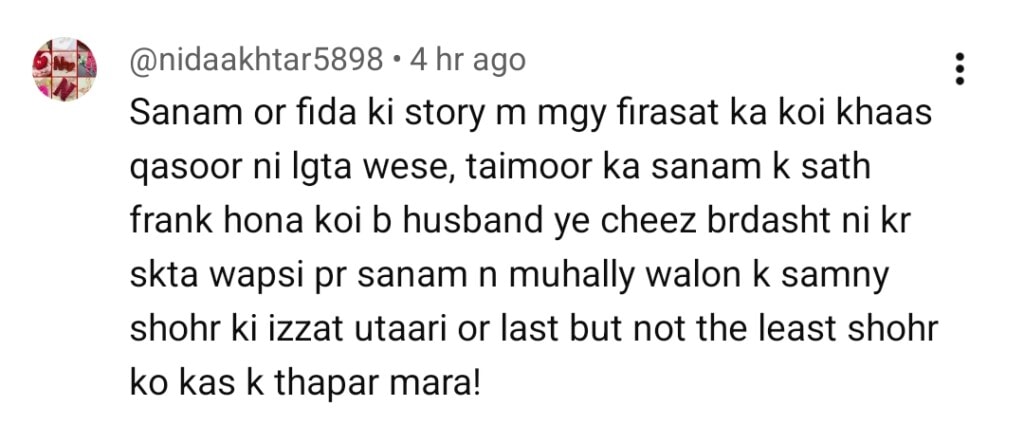 Sharpasand Episode 37 – Viewers React to Sanam Slapping Fida