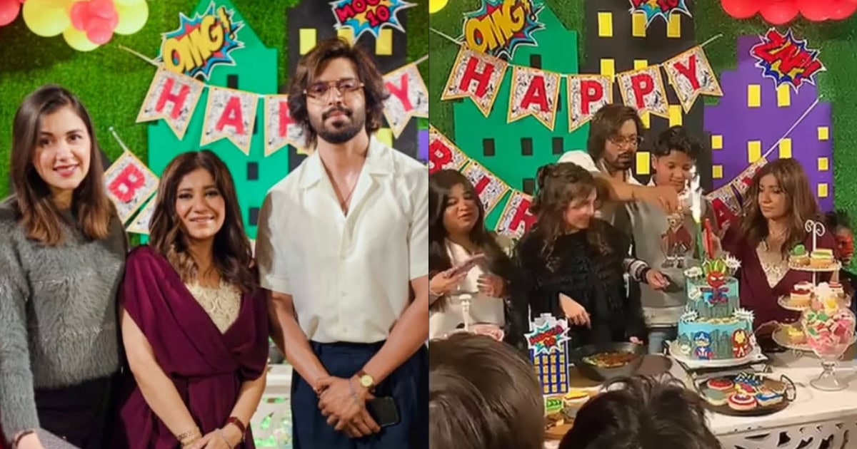 Fahad Mustafa Spotted With Wife Sana At Son’s Birthday