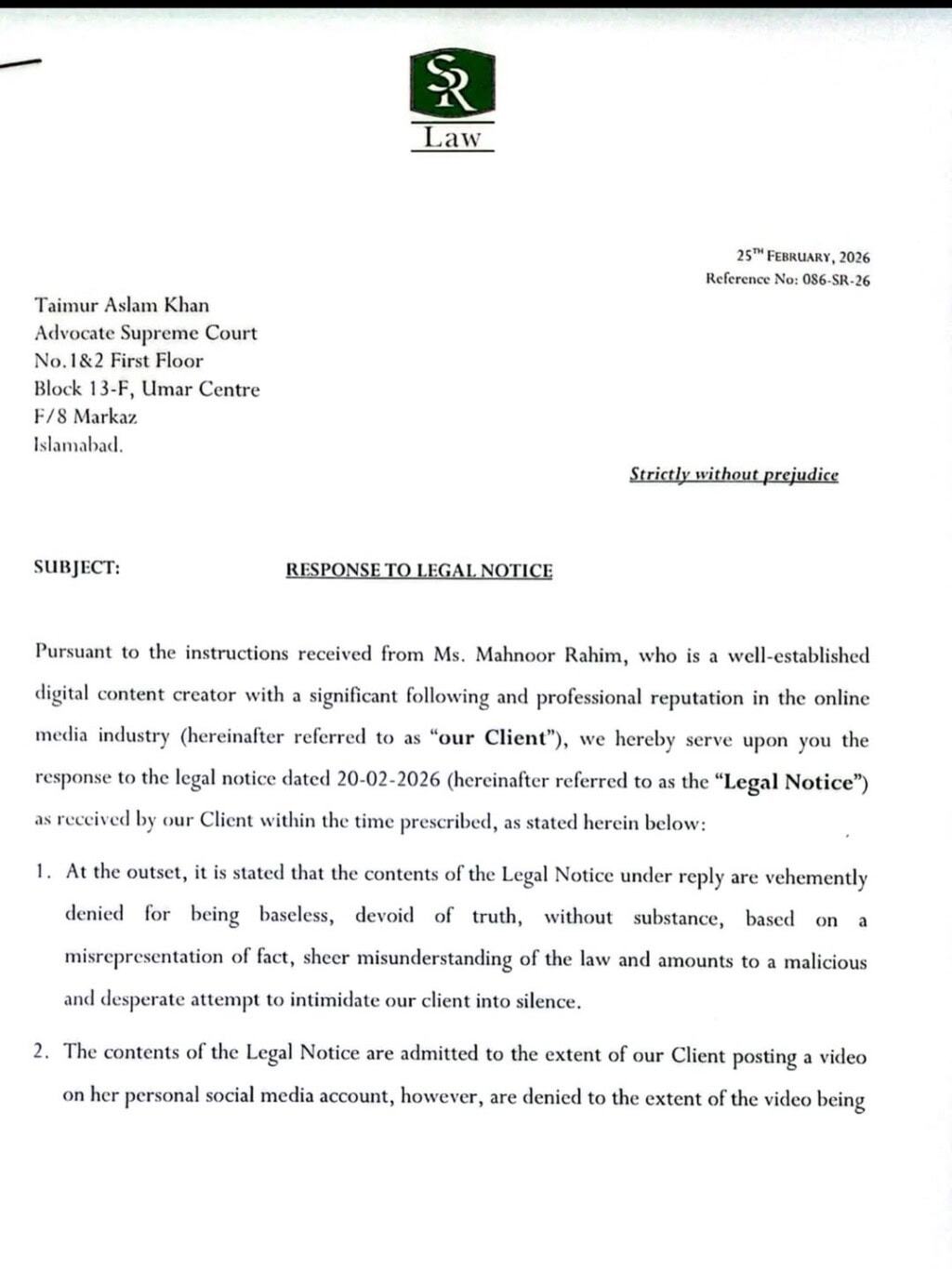 Mahnoor Rahim Hits Back At Umer Mukhtar Mahnoor Rahim Hits Back At Umer Mukhtar