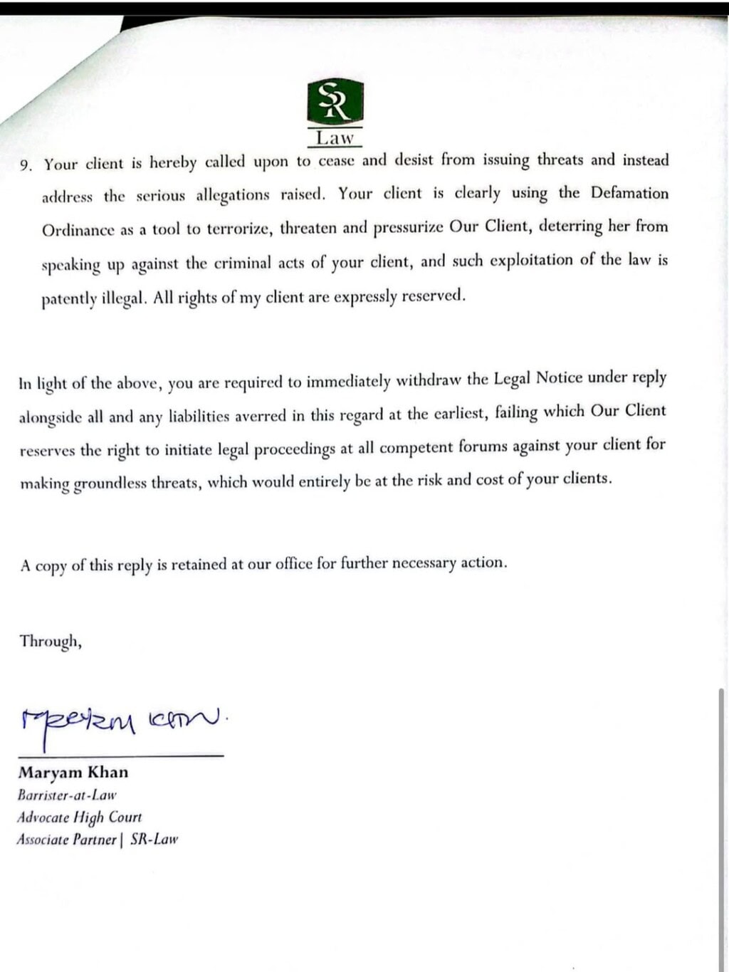 Mahnoor Rahim Hits Back At Umer Mukhtar Mahnoor Rahim Hits Back At Umer Mukhtar