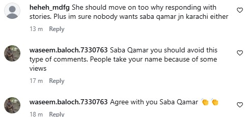 Saba Qamar Responds To Javeria Abbasi’s Criticism