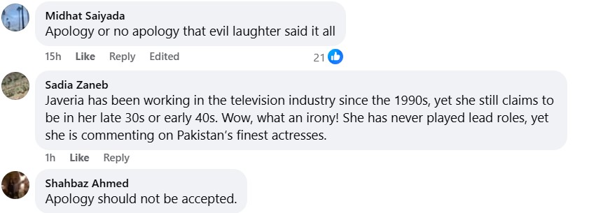 Javeria Saud Apologizes To Yumna Zaidi