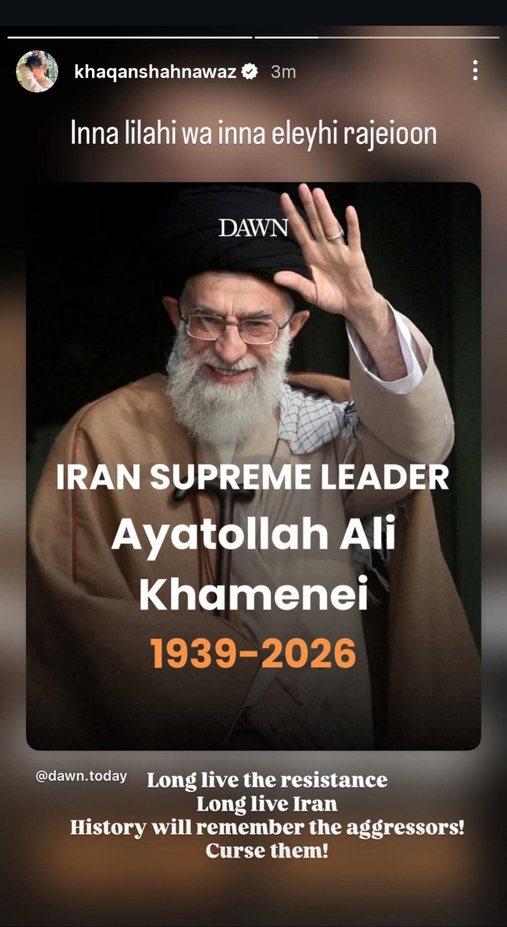 Pakistani Celebrities & Public Mourn Ayatollah Ali Khamenei’s Martyrdom