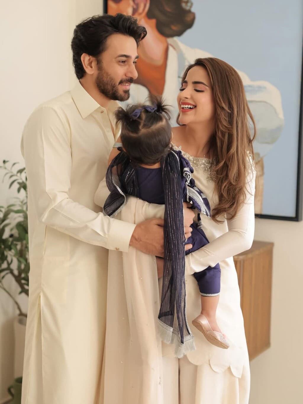 Ali Ansari and Saboor Aly’s Adorable Eid Pictures with Their Daughter