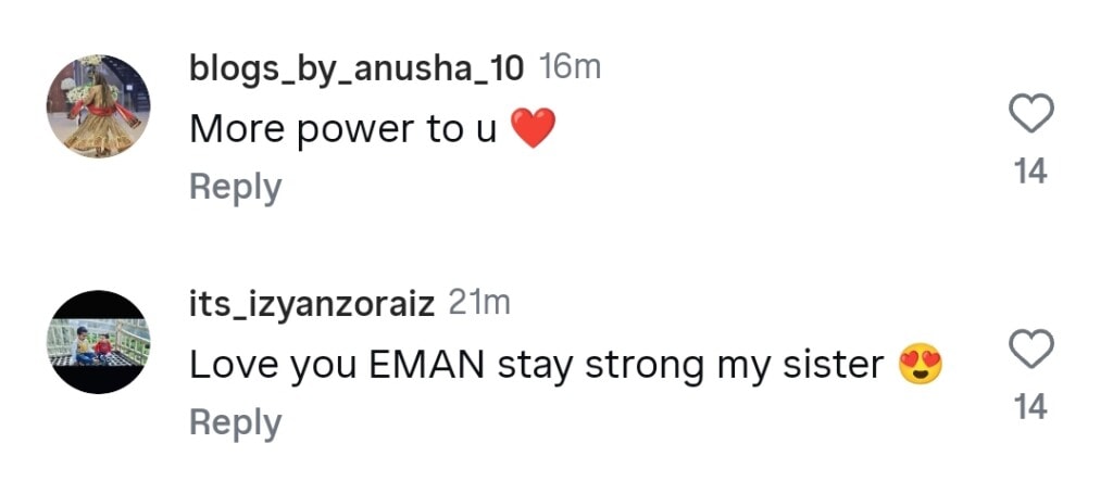 Emaan Fatima’s Latest Message after Reconciliation News