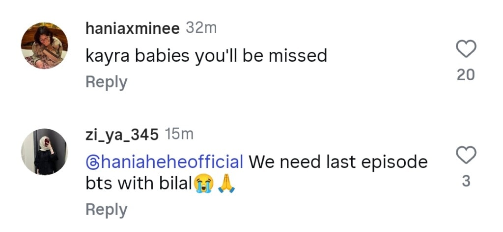 Hania Aamir Bids Farewell To Meri Zindagi Hai Tu with Memorable BTS