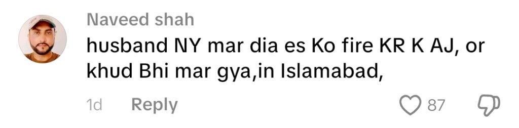 Famous Tiktoker Killed In Islamabad