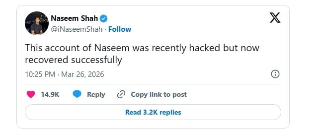 Naseem Shah Pays Heavily for His Viral Tweet