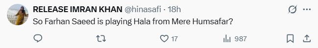Internet Remembers Hala After Watching Farhan Saeed In New Drama