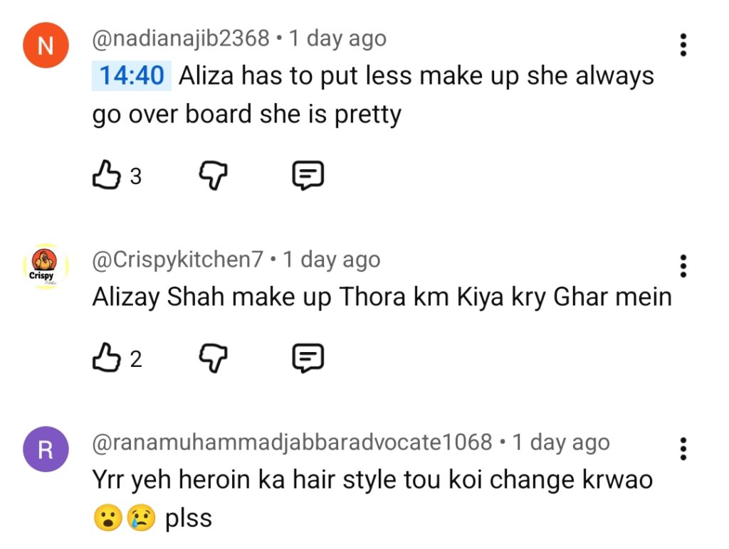 Alizeh Shah’s Heavy Make Up in Khwaab Meray Criticized