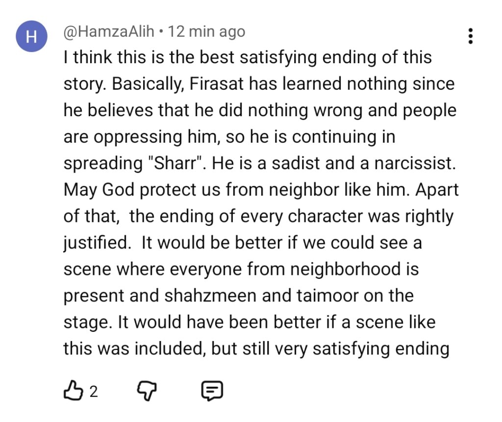 SharPasand Last Episode Public Reaction