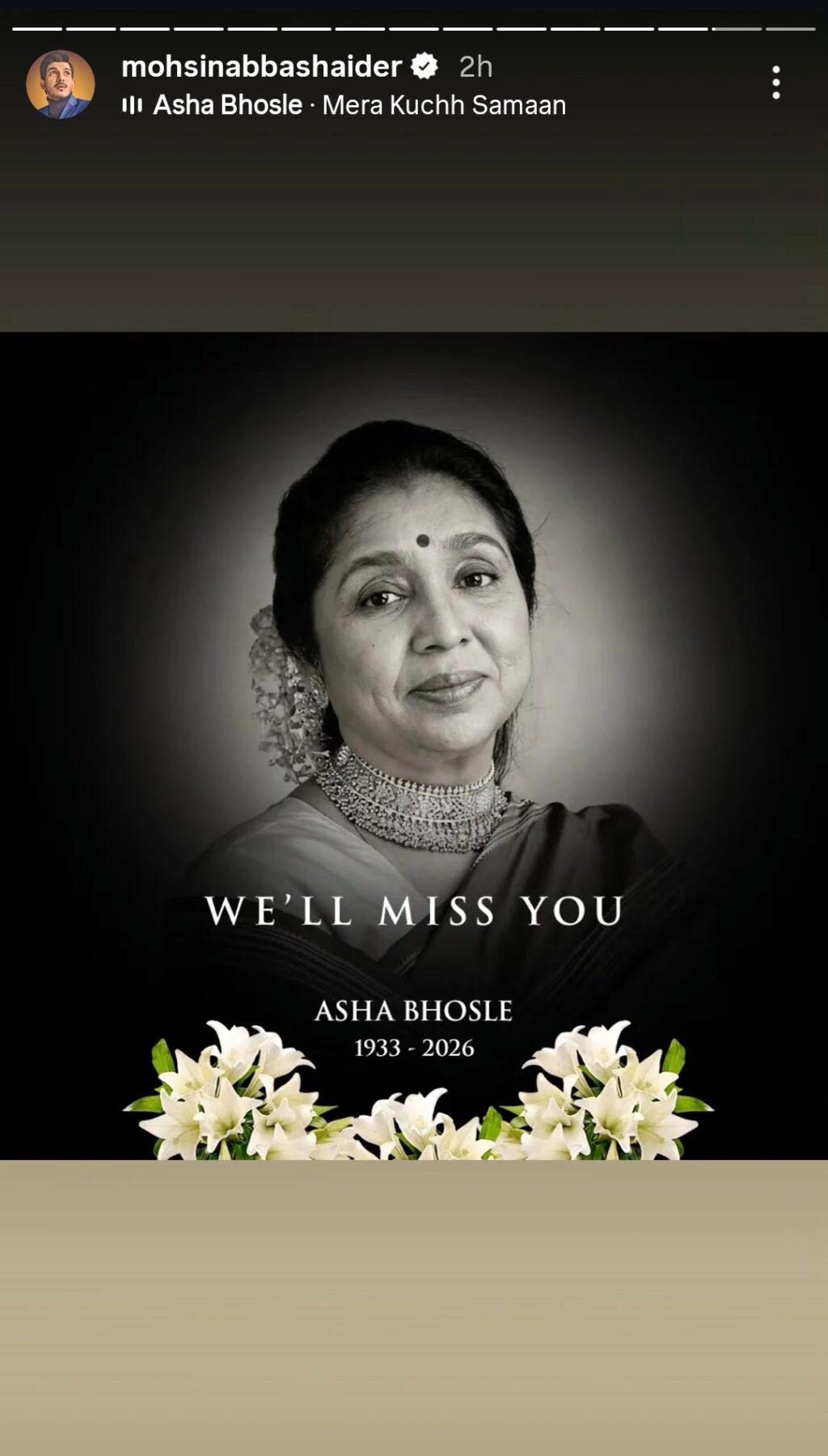 Legendary Indian Singer Asha Bhosle Passes Away