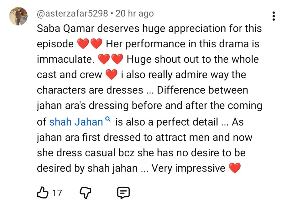 Saba Qamar Makes Audience Feel for Jahan Ara