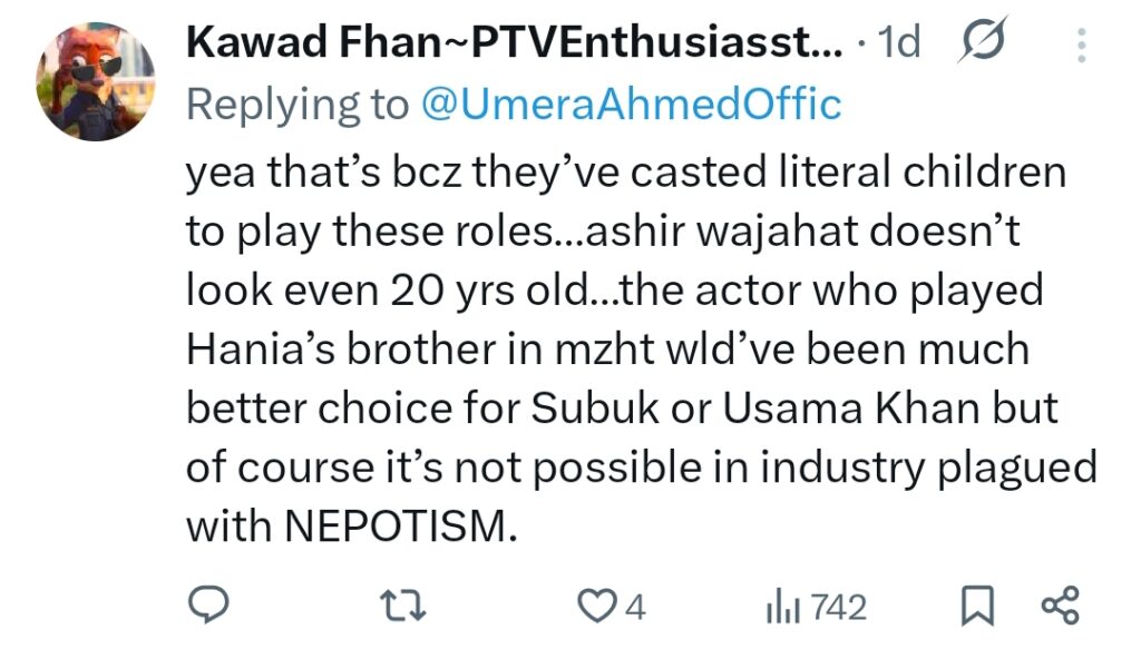 Umera Ahmed Expresses Dissatisfaction with Kafeel