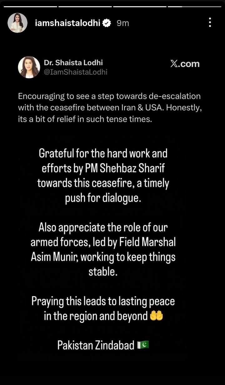 Pakistani Stars React To Pakistan’s Role In Iran-USA Ceasefire