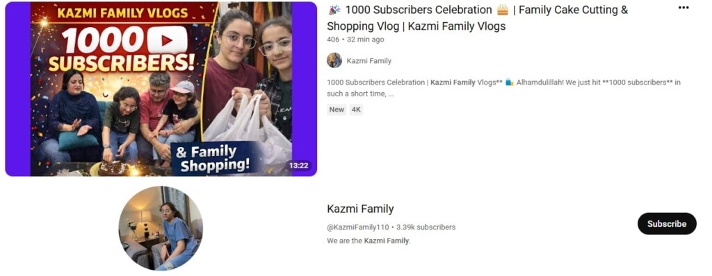 Public Reacts To Dua Zehra’s Family Vlogging Channel