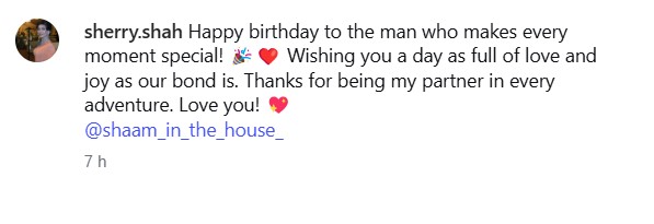 Sherry Shah’s Sweet Birthday Wish For Shamoon Abbasi
