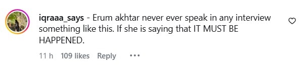 Erum Akhtar Exposes Durefishan Saleem