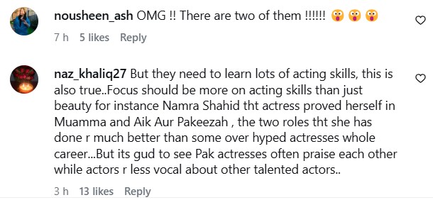 Sanam Saeed Opinion About Sahar Hashmi & Hina Afridi