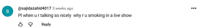 Shahzad Nawaz Criticized On Smoking While Hosting