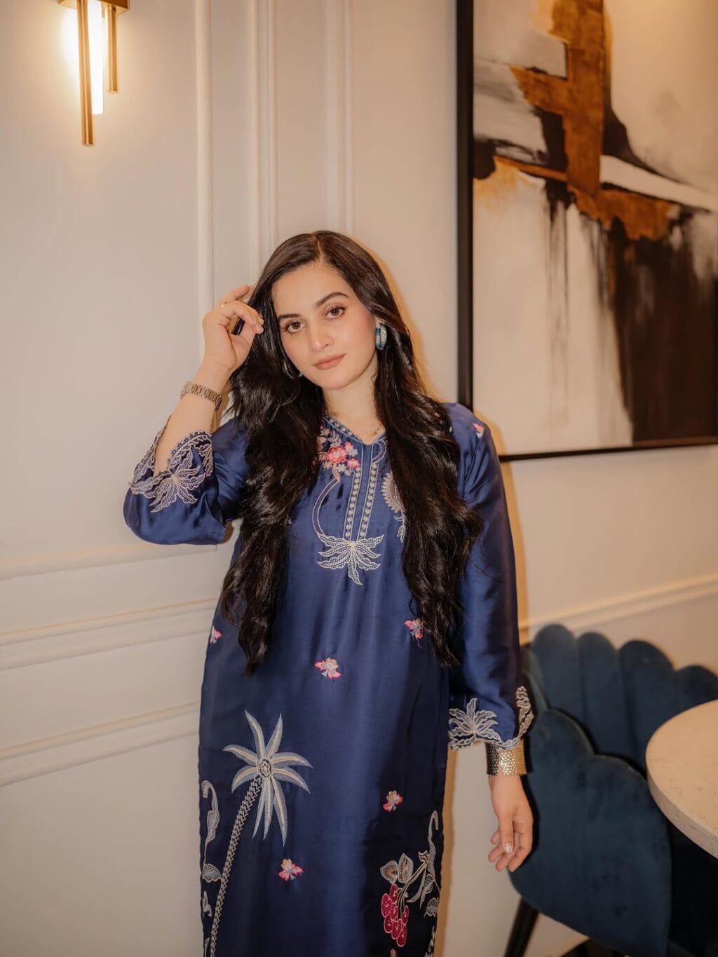Aiman Khan Twinning With Eldest Daughter Amal Muneeb In Blue