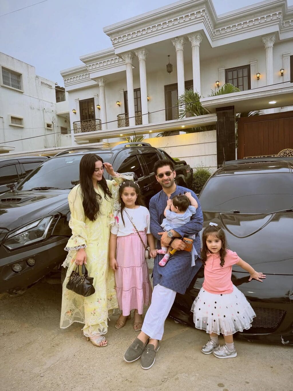 Aiman Khan and Muneeb Butt Eid Pictures with Daughters Aiman Khan and Muneeb Butt Eid Pictures with Daughters