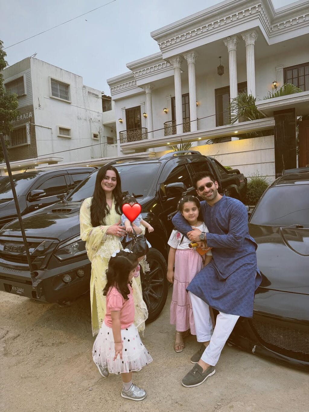 Aiman Khan and Muneeb Butt Eid Pictures with Daughters Aiman Khan and Muneeb Butt Eid Pictures with Daughters