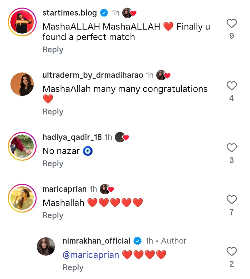Nimra Khan Announces Marriage