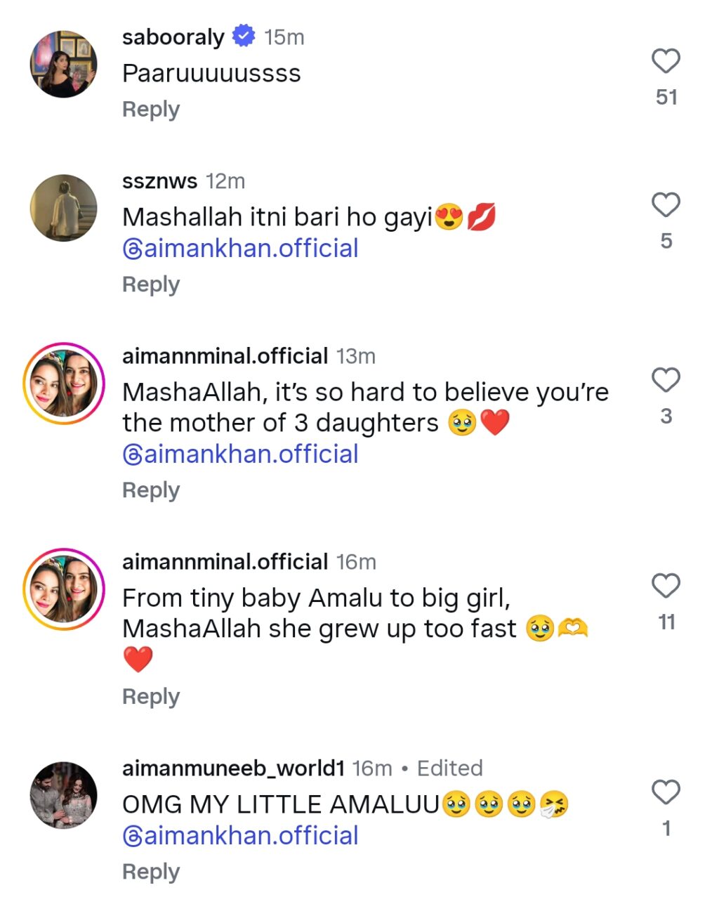 Aiman Khan Twinning With Eldest Daughter Amal Muneeb In Blue
