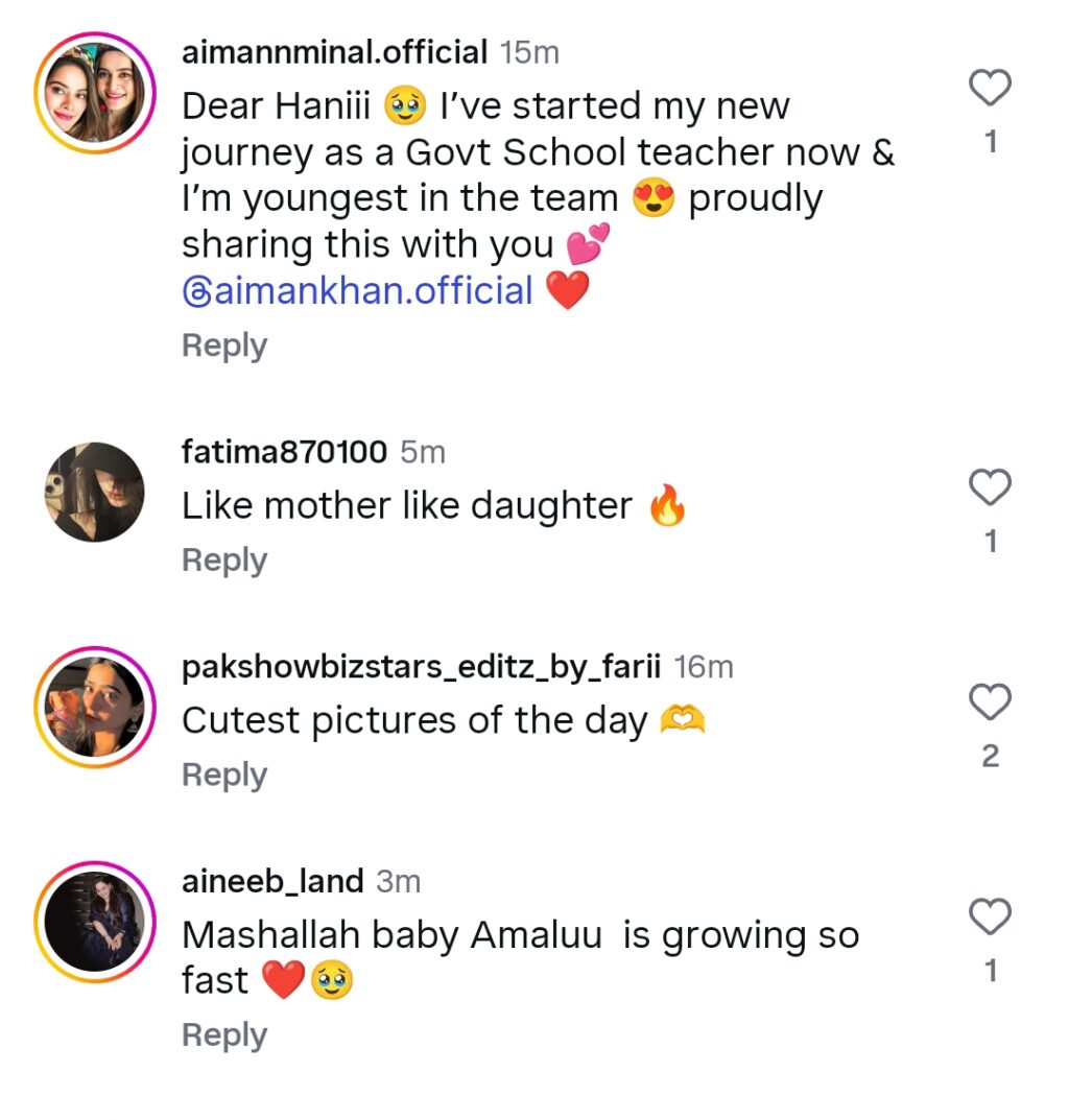 Aiman Khan Twinning With Eldest Daughter Amal Muneeb In Blue