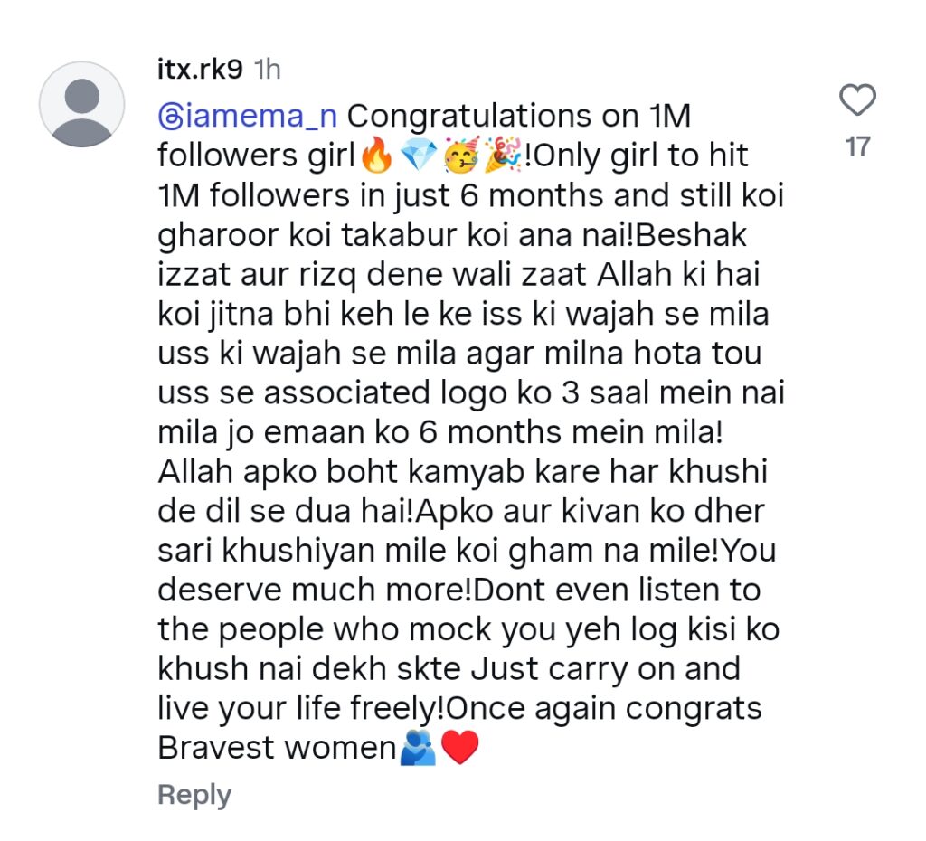 Emaan Fatima Reflects On Tough Times As She Reaches 1 M Followers