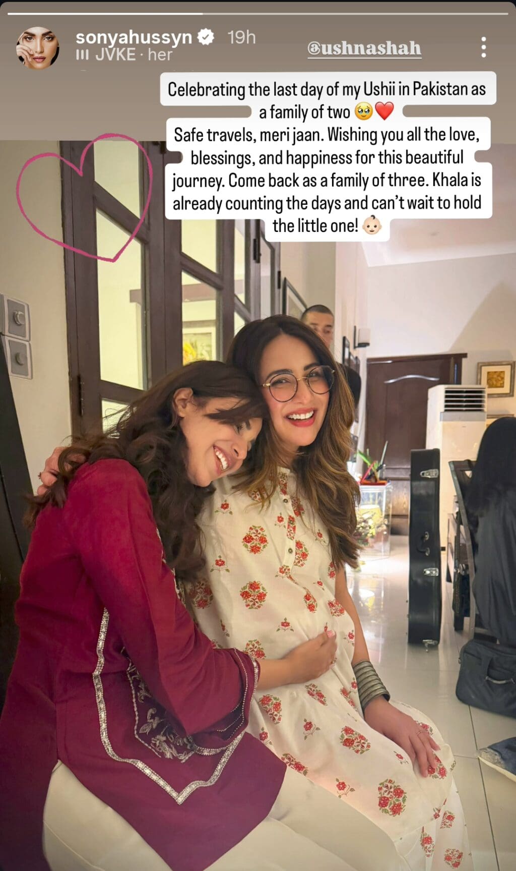 Sonya Hussyn's Love for Ushna Shah's Baby Sonya Hussyn’s Love for Ushna Shah’s Baby