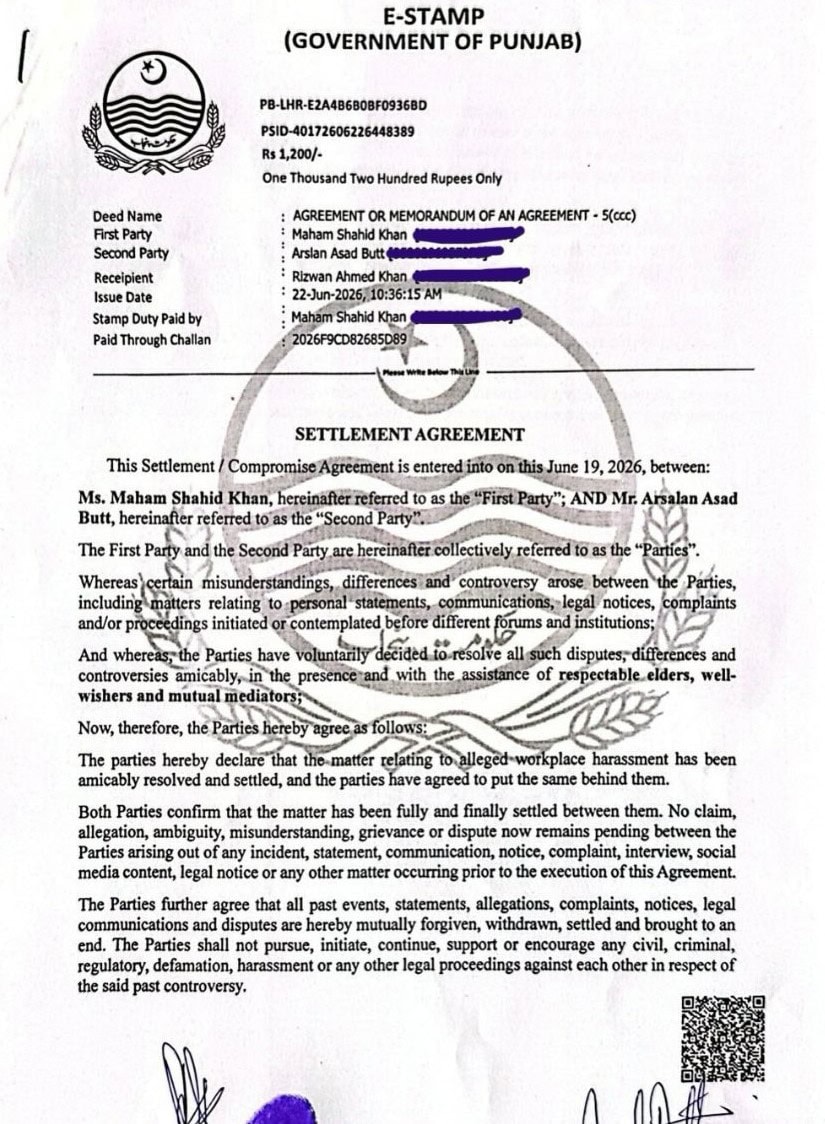 Mamya Shajaffar & Arslan Butt Legal Case Takes A Surprising Turn