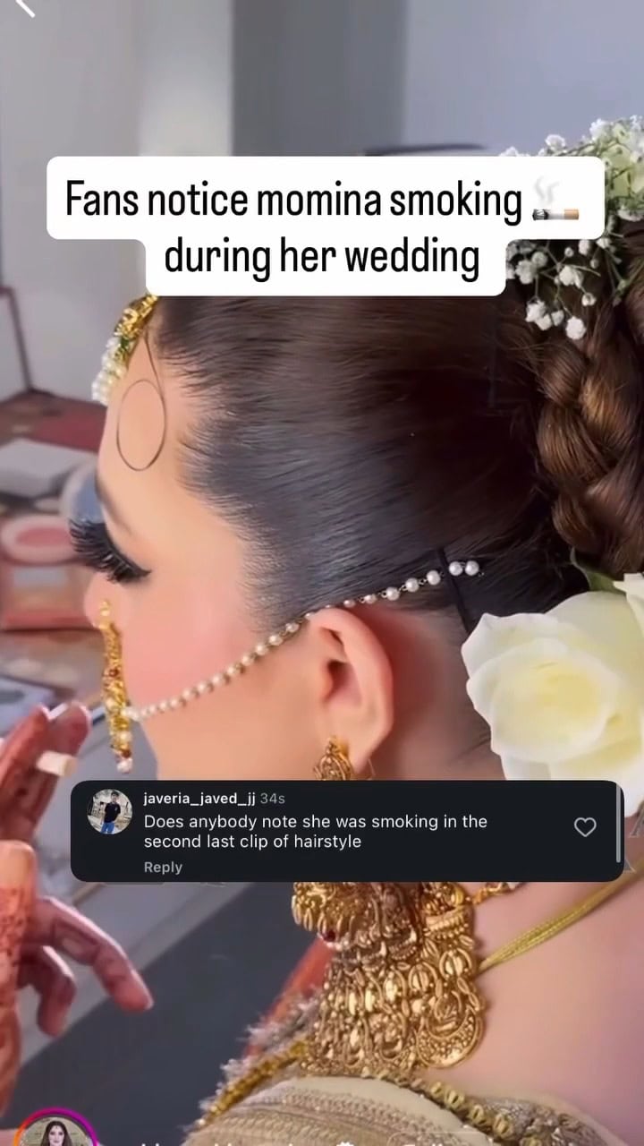 Momina Iqbal’s Bridal Makeover Video Viral For Smoking