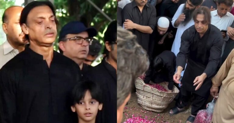 Shoaib Akhtar Emotional Alongside Son At Brother’s Funeral