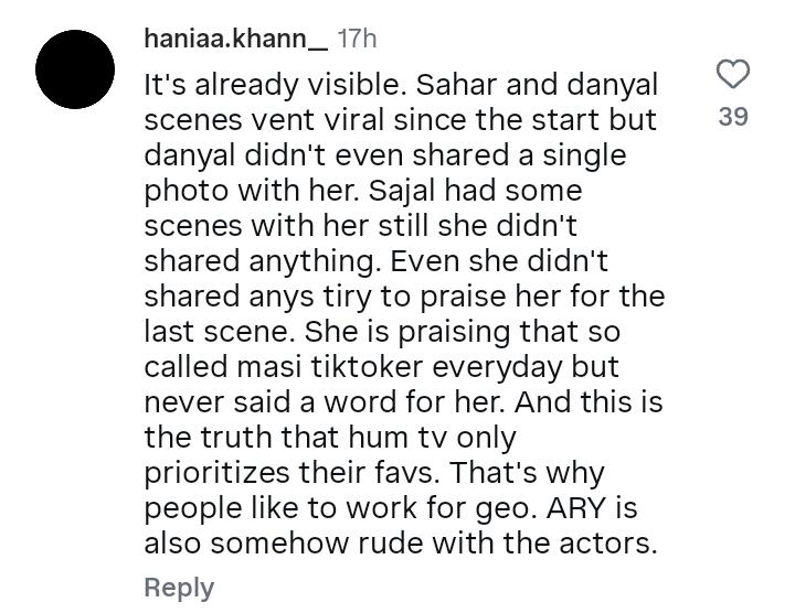 Sahar Hashmi Farewell Message Criticized By Zanjeerein Fans