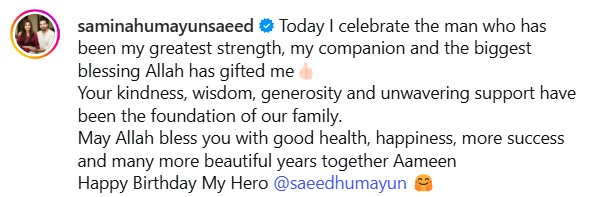 Humayun Saeed Receives Sweet Birthday Wishes From Wife & Daughter