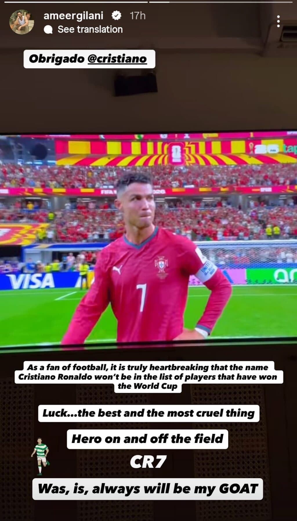 Pakistani Celebrities Emotional As Cristiano Ronaldo Plays His Last World Cup Match
