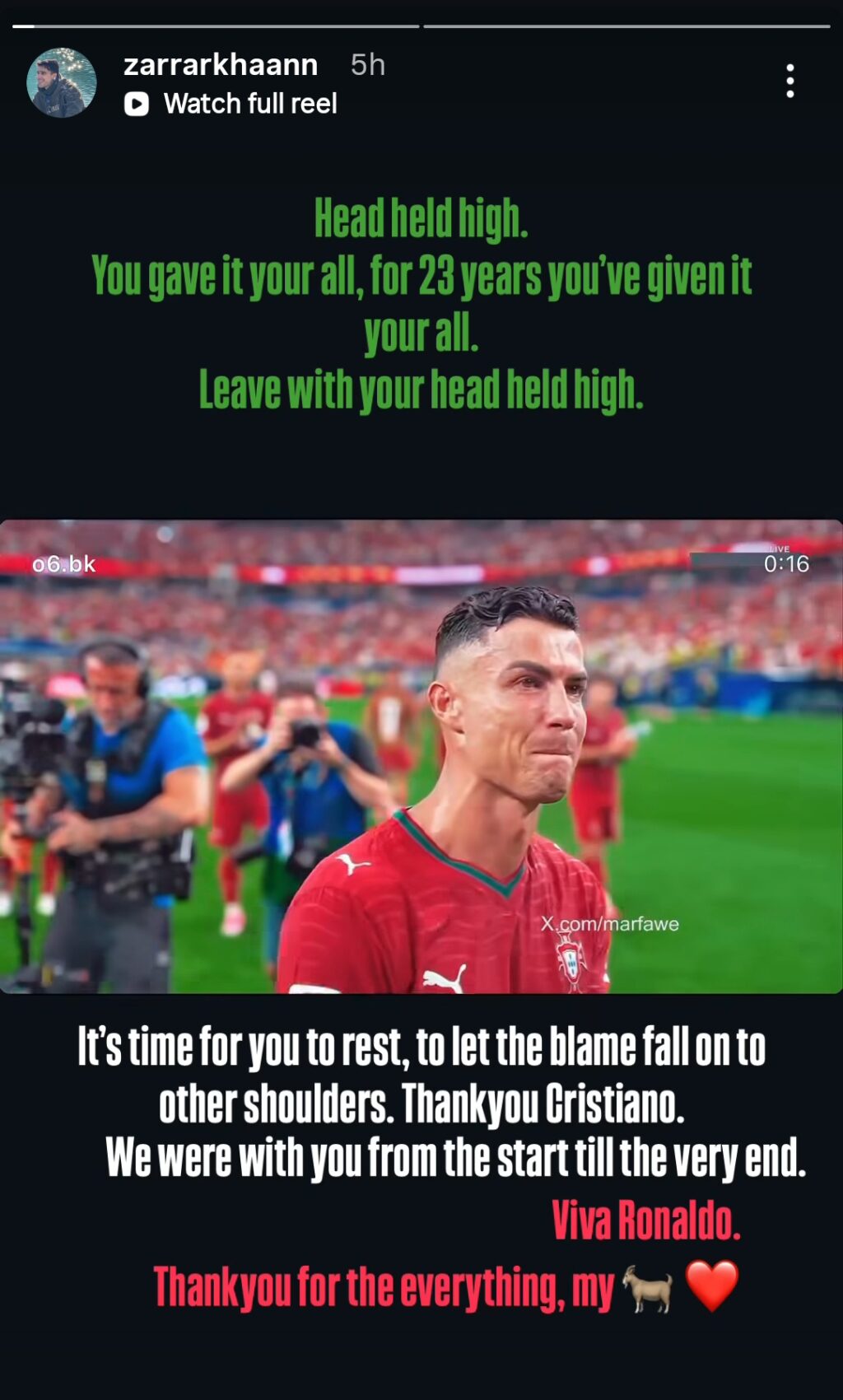 Pakistani Celebrities Emotional As Cristiano Ronaldo Plays His Last World Cup Match