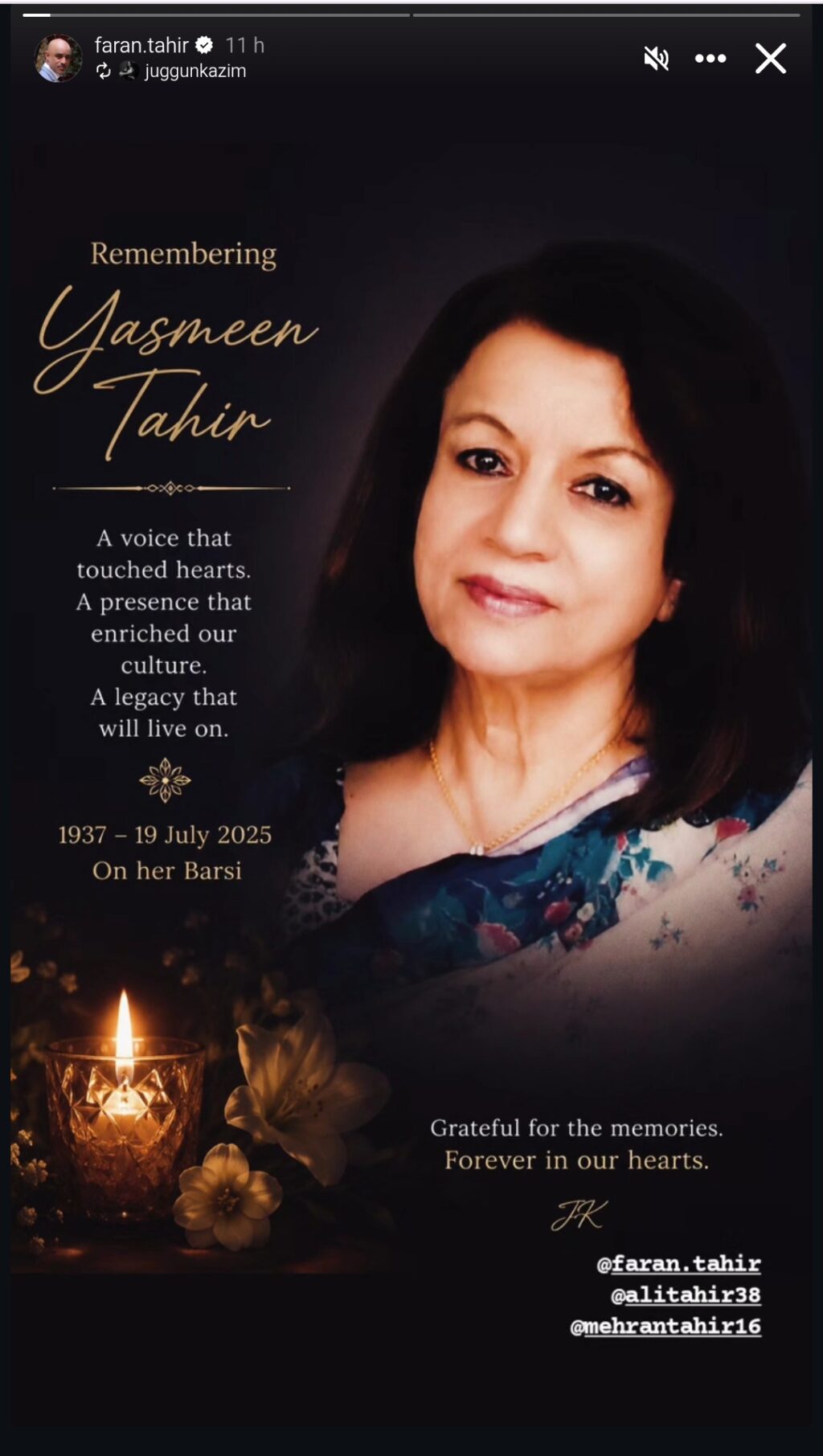 Faran Tahir's Emotional Tribute to Mother on Her First Death Anniversary Faran Tahir’s Emotional Tribute to Mother on Her First Death Anniversary