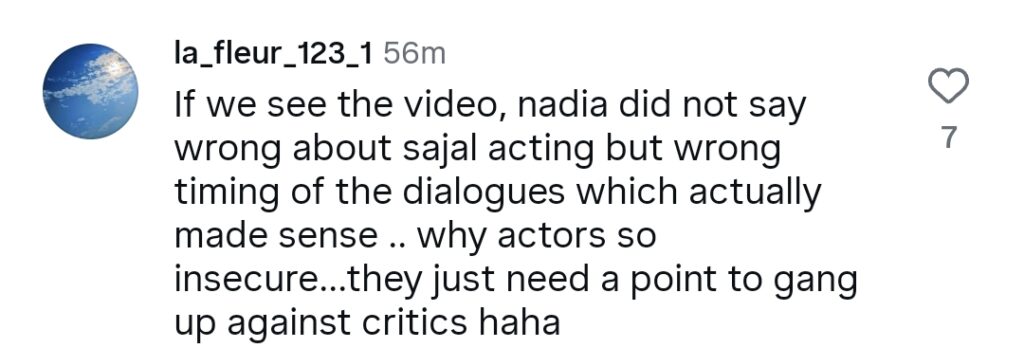 Saba Faisal Faces Backlash For Criticizing Nadia Khan