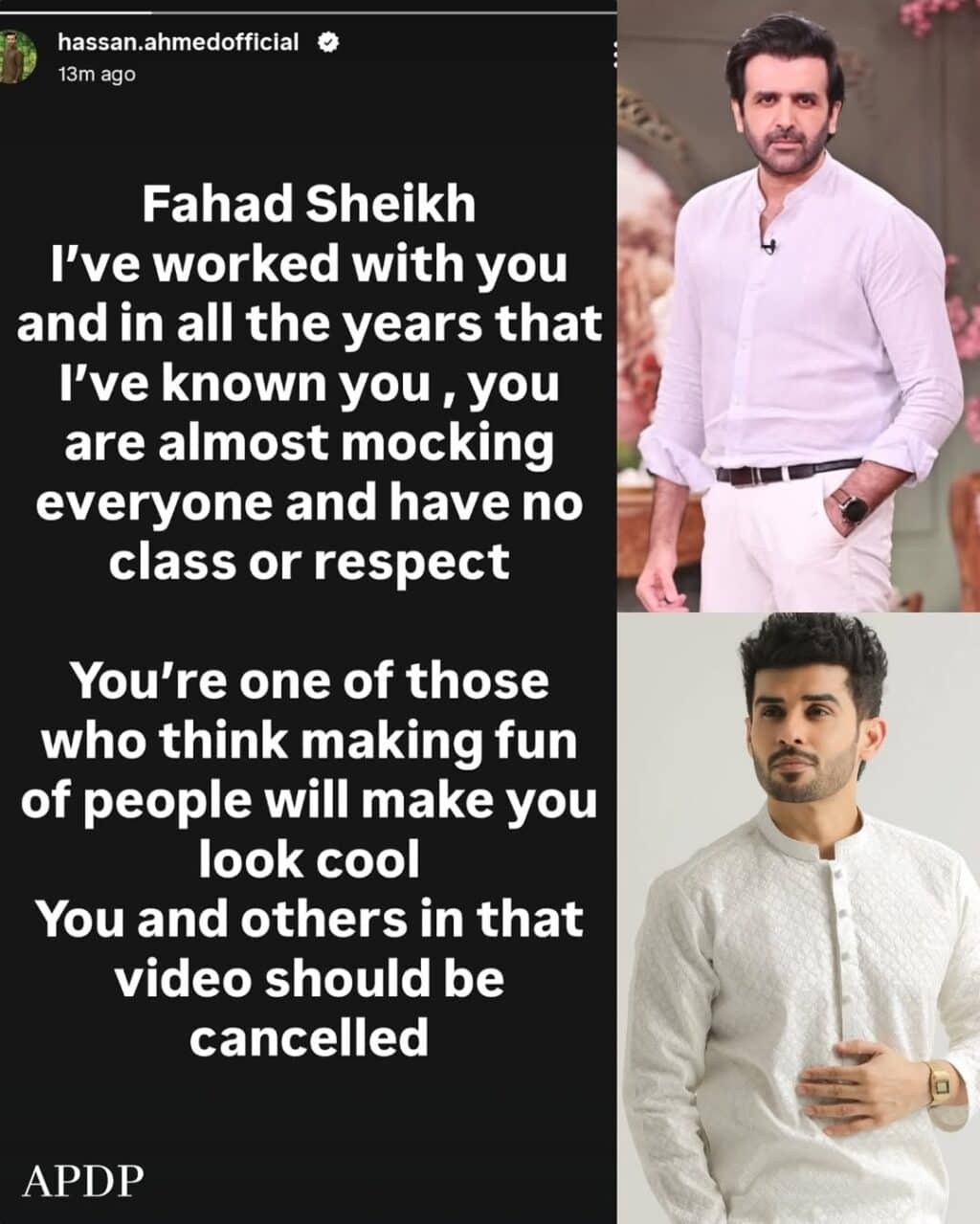 Celebrities’ Take on Fahad Sheikh Apology & Behaviour
