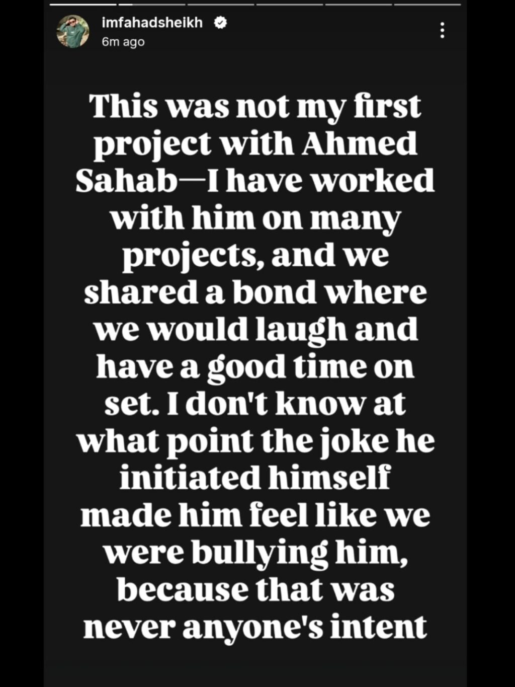 Fahad Sheikh Responds To Syed Mohammad Ahmed Bullying Allegations