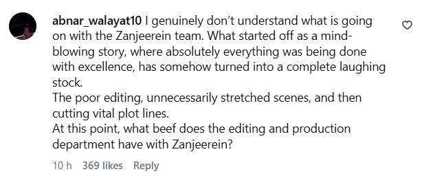 Usman Javed Disappointed With Zanjeerain's Bad Editing Usma