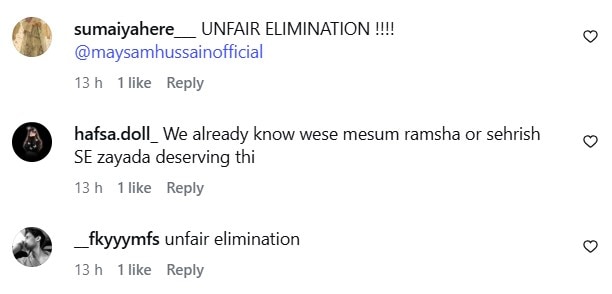Tamasha Season 5 – Maysam Hassan Elimination Termed Unfair By Public